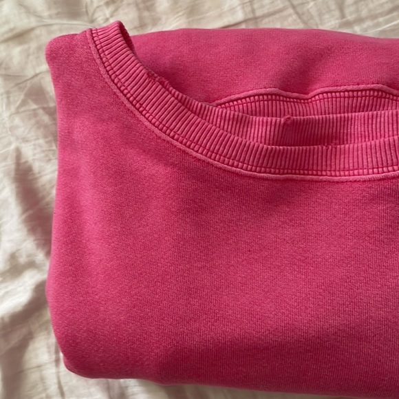 NEW FREE PEOPLE Camden Sweatshirt BARBIE PINK XS - Picture 6 of 10